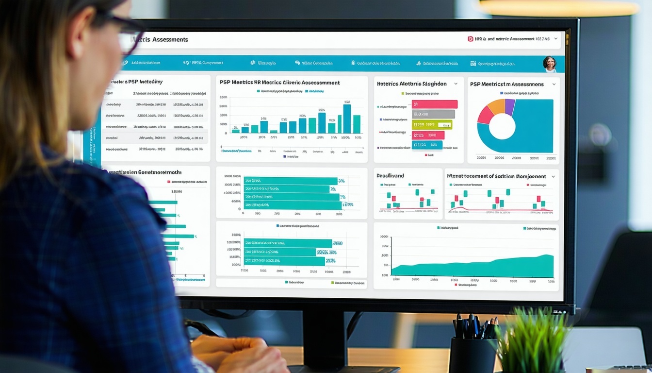 HR and operations leaders using PSP Metrics assessments on a digital dashboard